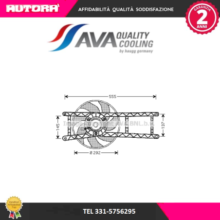 Ventola, Raffreddamento motore adatto a Fiat Panda (169) (MARCA AVA)..