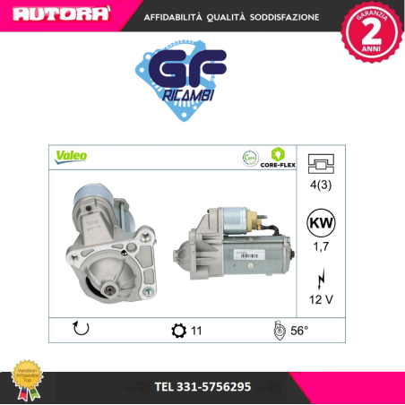ST0010VA Motorino d'avviamento (MARCA GF - VALEO ORIGINALE)..