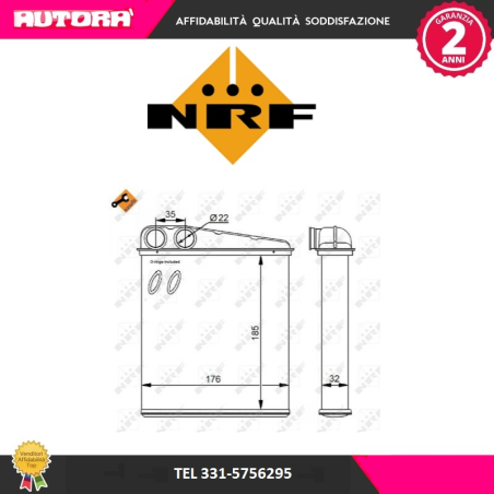 Scambiatore calore, Riscaldamento abitacolo (MARCA NRF)..