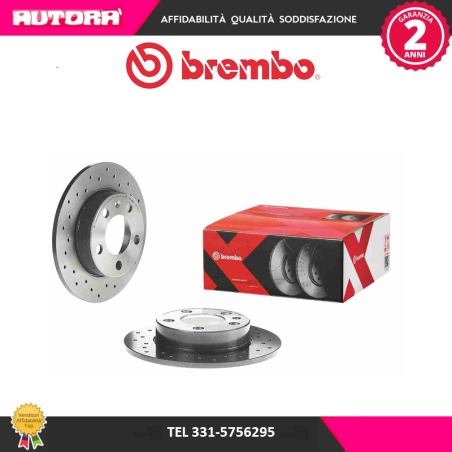 Coppia disco freno posteriore (forati) Audi-Seat-Skoda-Vw (MARCA-BREMBO)..