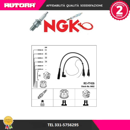 Kit cavi accensione adatto a Fiat Panda (MARCA-NGK)..