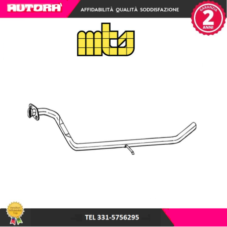 Tubo gas scarico centrale adatto a Fiat Panda 4x4 (MARCA MTS)..
