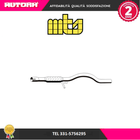 Tubo marmitta centrale con flessibile adatto a Seicento 1,1 (MARCA MTS)..