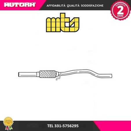 Tubo gas scarico centrale adatto a Fiat Seicento (MARCA MTS)..