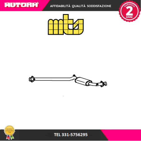 Silenziatore centrale adatto a Alfa Romeo A164 2,0 V6 Turbo (MARCA MTS)..