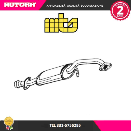 Silenziatore centrale adatto a Mitsubishi Pajero (MARCA MTS)..