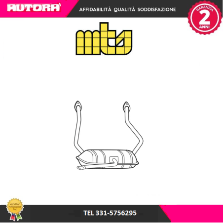 Marmitta scarico adatto a Fiat 500 (MARCA-MTS)..