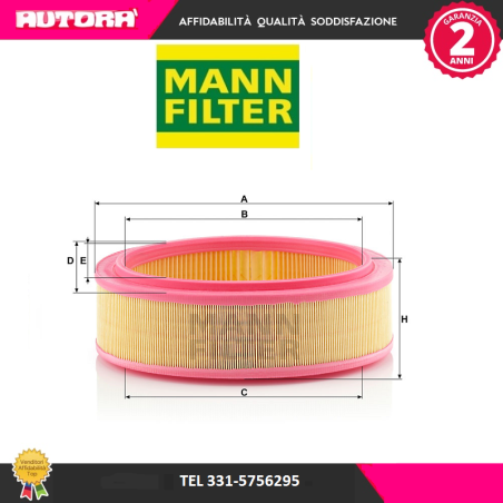 Filtro aria Dacia Sandero-Renault Clio II (MARCA MANN FILTER)..
