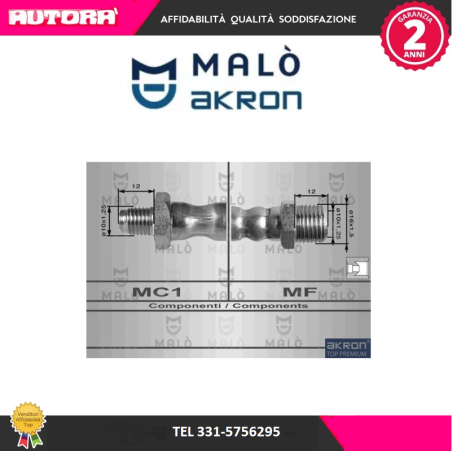 Flessibile del freno posteriore adatto a Fiat 1100 (MARCA MALO')..