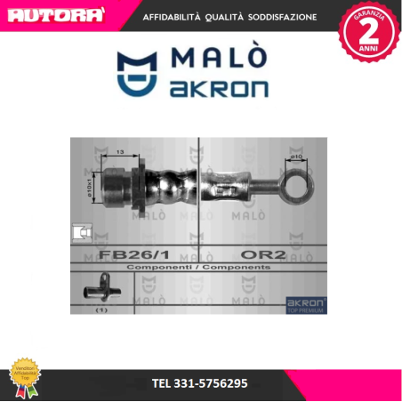 Flessibile del freno anteriore Rover 25-200-MG ZR (MARCA MALO')..