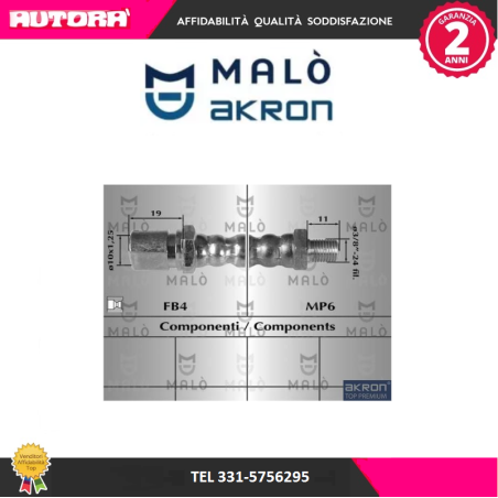 Flessibile del freno posteriore (MARCA MALO')..