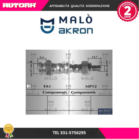 Flessibile del freno anteriore adatto a Renault R4 (MARCA-MALO')..