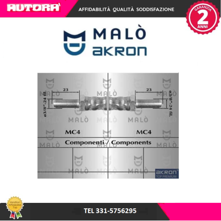 Flessibile del freno posteriore adatto a Mini Minor (MARCA MALO')..