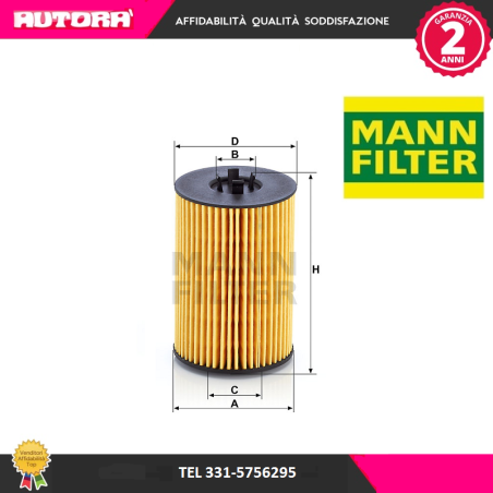 Filtro olio Audi-Seat-Skoda-Vw 1.6-2.0 TDI (MARCA-MANN FILTER)..