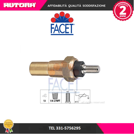 Sensore, Temperatura refrigerante (MARCA FACET)..
