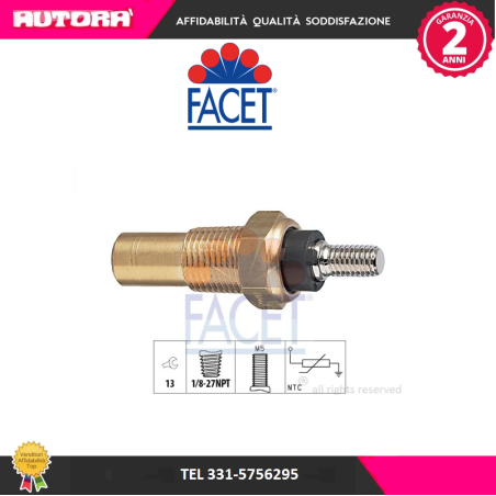 Sensore, Temperatura refrigerante adatto a Ford Escort-Fiesta (MARCA FACET)..