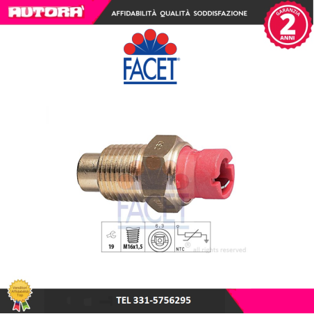 Sensore, Temperatura refrigerante Fiat (MARCA FACET)..