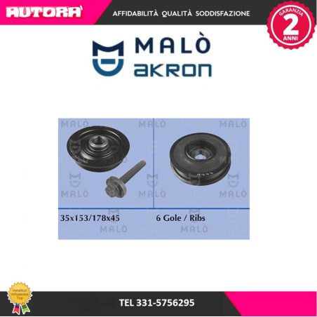 Puleggia cinghia, Albero a gomiti (MARCA-MALO')..