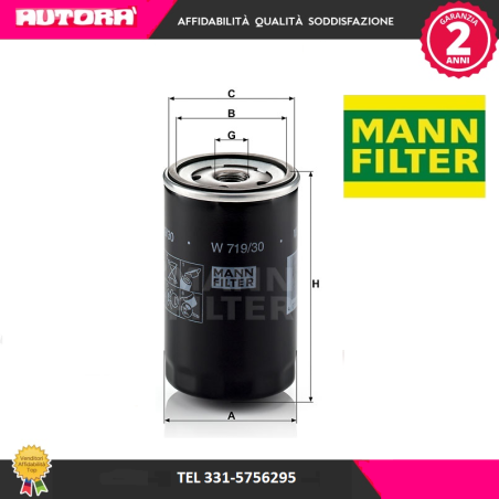 Filtro olio (MARCA-MANN FILTER)..