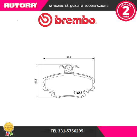 Kit pastiglie freno, Freno a disco anteriore Renault Clio I-II-Megane I (MARCA-BREMBO)..