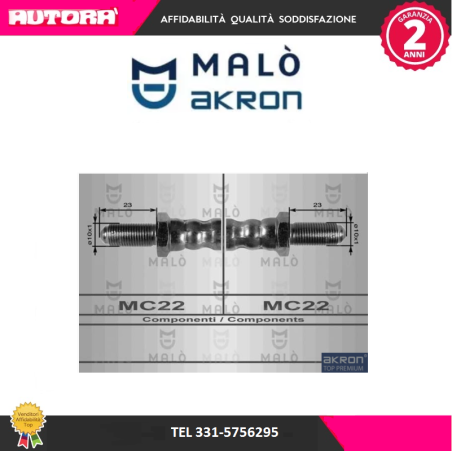 Flessibile del freno anteriore adatto a Alfa Romeo Alfetta-Giulietta (MARCA MALO')..