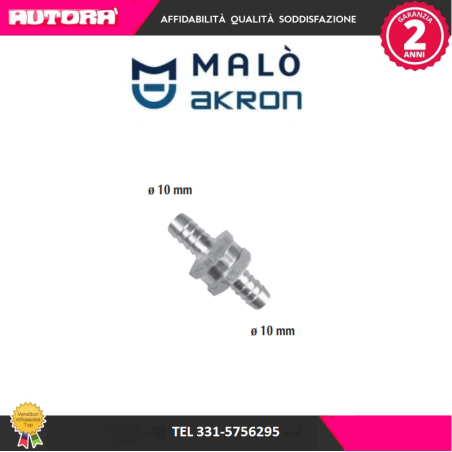 Valvola di non ritorno D.10mm/10mm (MARCA-MALO')..