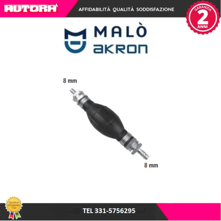 Pompa, Prealimentazione carburante (Adescatore) D.8mm/8mm (MARCA MALO')..