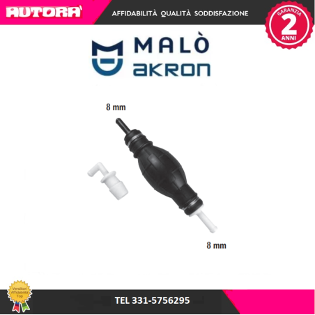 Pompa, Prealimentazione carburante (Adescatore) D.8mm/8mm (MARCA MALO')..