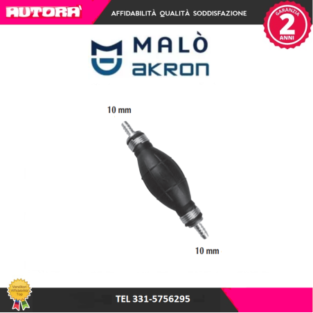 129002 Pompa, Prealimentazione carburante (Adescatore) D.10mm/10mm (MARCA-MALO')..