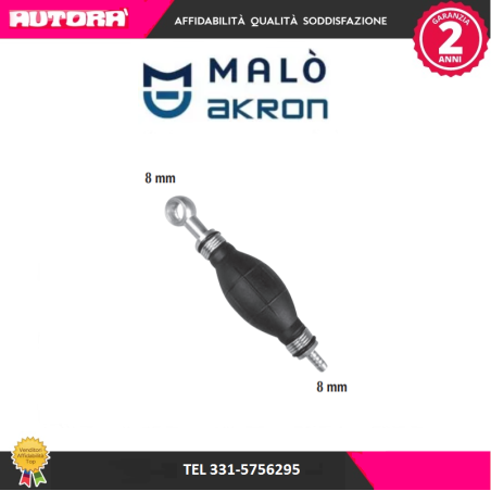 Pompa, Prealimentazione carburante (Adescatore) D.8mm/8mm (MARCA-MALO')..