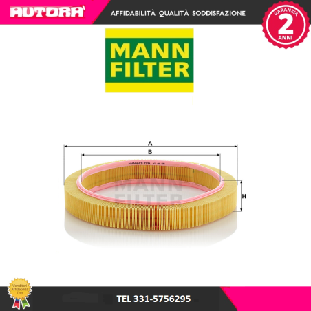 Filtro aria Mercedes 190 E-200 E (MARCA MANN FILTER)..