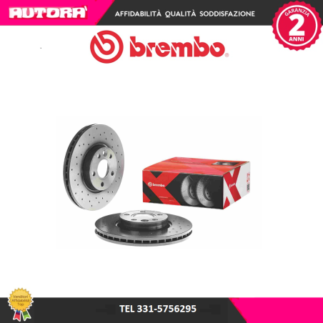 Coppia disco freno anteriore (forati) (MARCA-BREMBO)..