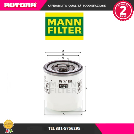 Filtro olio (MARCA-MANN FILTER)..