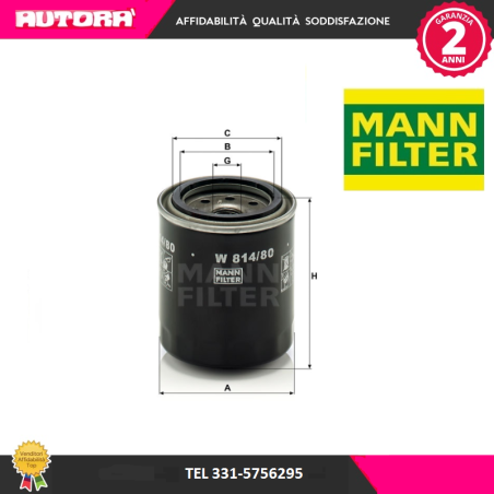 Filtro olio (MARCA-MANN FILTER)..