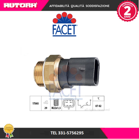 Termocontatto, Ventola radiatore 87° (MARCA-FACET)..
