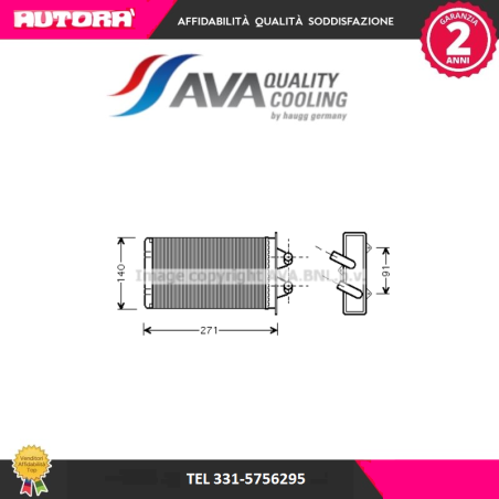 Scambiatore calore,Riscaldamento abitacolo adatto Fiat Cinquecento (MARCA AVA)..