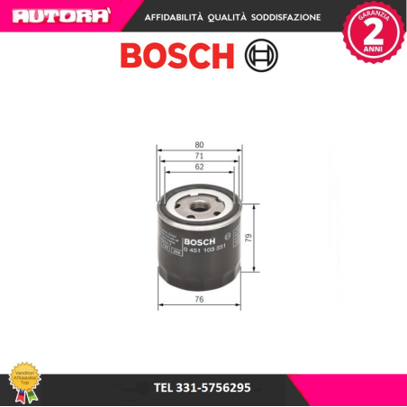 0451103351 Filtro olio (MARCA-BOSCH)..
