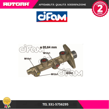 Cilindro maestro del freno adatto a Ford Fiesta (MARCA-CIFAM)..