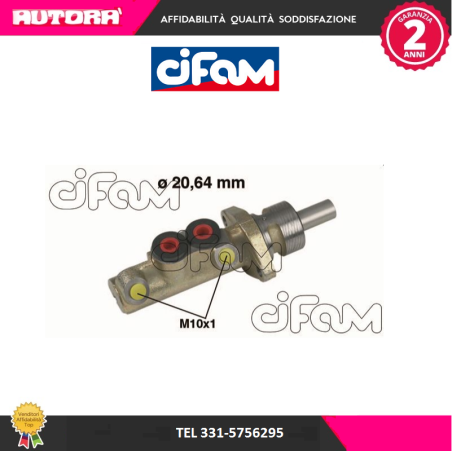 Cilindro maestro del freno adatto a Peugeot 405 (MARCA-CIFAM)..