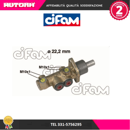 Cilindro maestro del freno adatto a Fiat Fiorino-Palio-Strada (MARCA-CIFAM)..