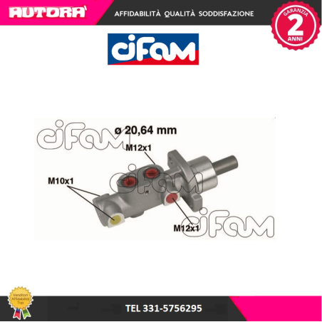 Cilindro maestro del freno adatto a Peugeot 206-306 (MARCA-CIFAM)..