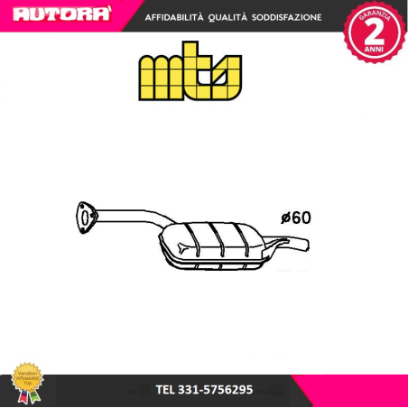 Silenziatore centrale per Mercedes E 250TD (MARCA MTS)..S75