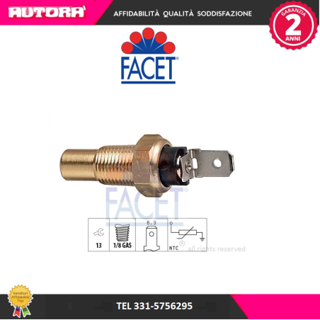 Sensore, Temperatura refrigerante (MARCA-FACET)..