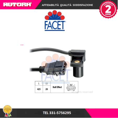 Sensore, Posizione albero a camme (MARCA FACET)..