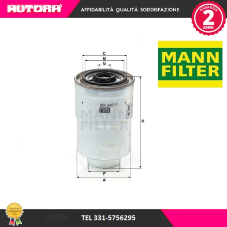 WK94011X Filtro carburante (MARCA-MANN FILTER)..