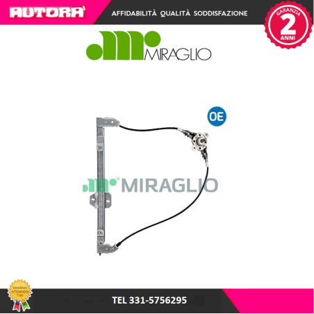 Alzacristallo sinistro adatto a Fiat Cinqucento-Seicento (MARCA MIRAGLIO)..