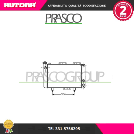 Radiatore, Raffreddamento motore per Renault 4 (MARCA PRASCO)..
