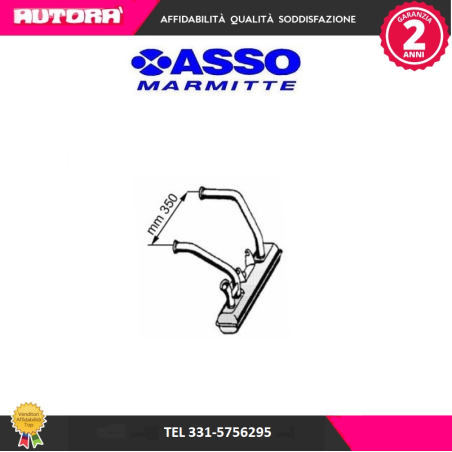 Silenziatore anteriore adatto a Citroen Dyane-2 cv (MARCA ASSO)..