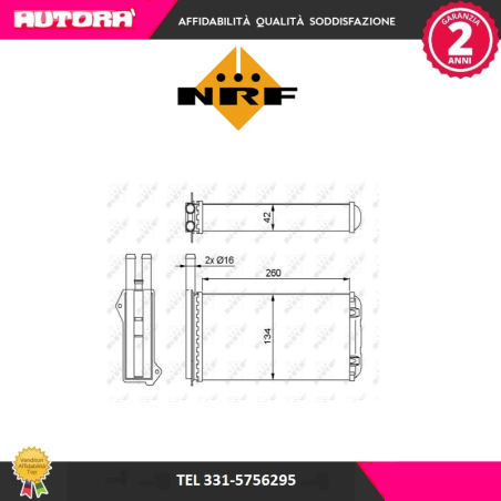 Scambiatore calore, Riscaldamento abitacolo (MARCA NRF)..