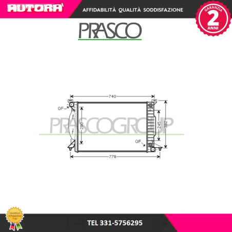 Radiatore, Raffreddamento motore (MARCA PRASCO)..